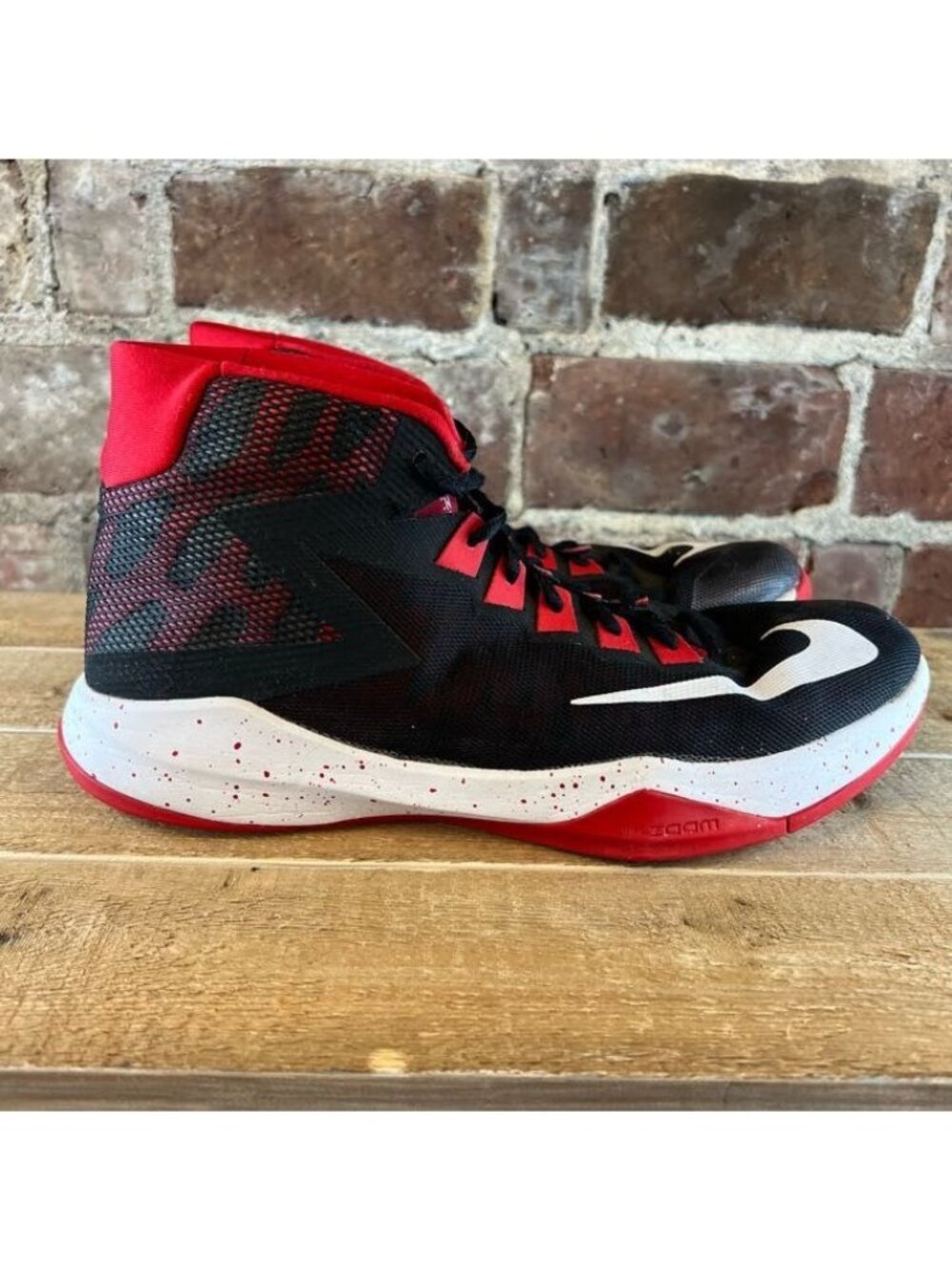 Nike Men's Zoom Devosion Basketball Shoes Sneakers Black/Red Size 11 (844592-005